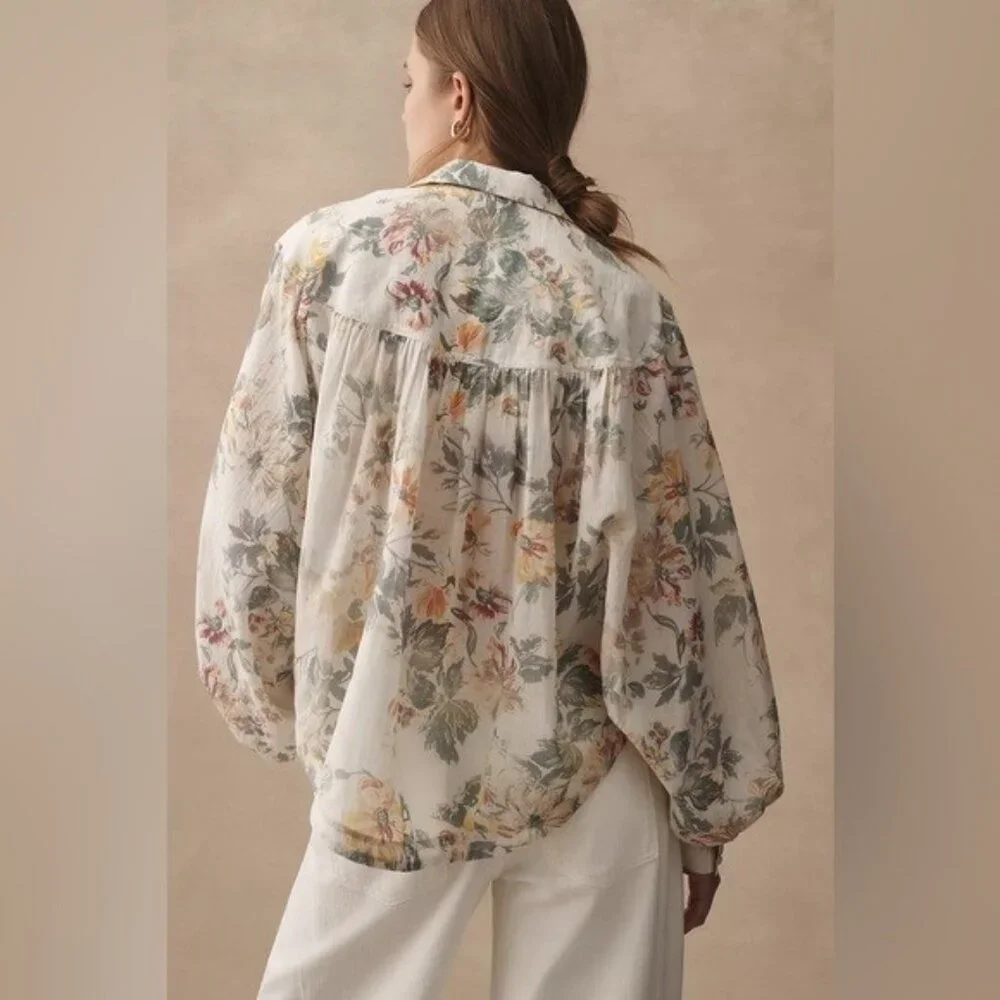 NWT Size XSP (P2P 25") - Anthropologie Pilcro Batwing Yoke Blouse (NWT US$ 118) - Picture 3 of 16